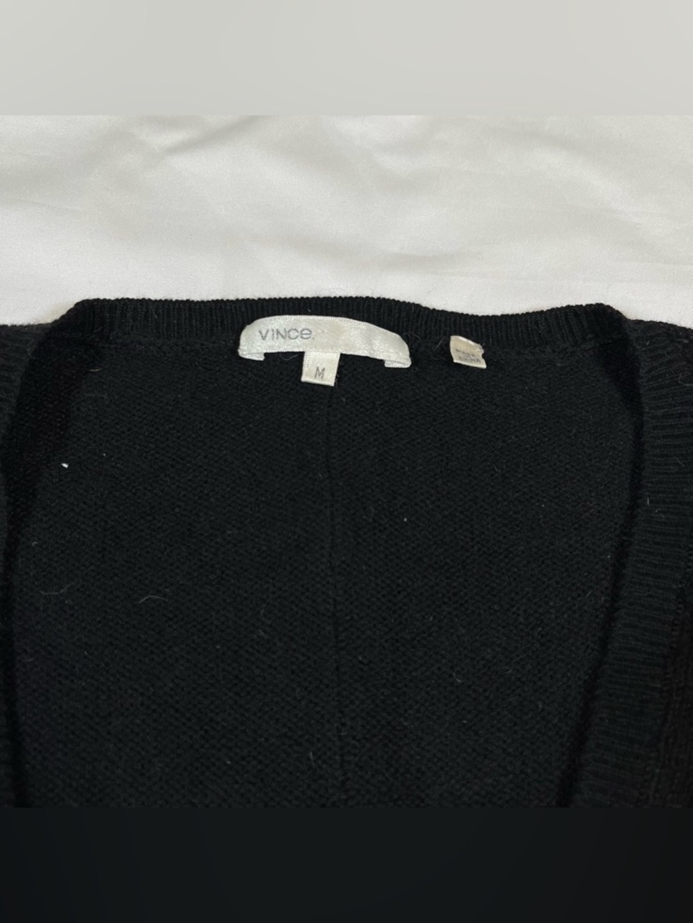 Vince Women Sweater Dress Black Cashmere Knit Long Sleeve Tunic M - Picture 2 of 4